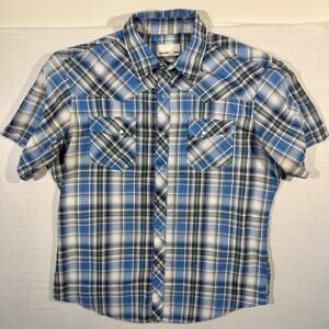 Vintage Wrangler Western Snap Shirt L Plaid Pearl Snap Cowboy USA Style